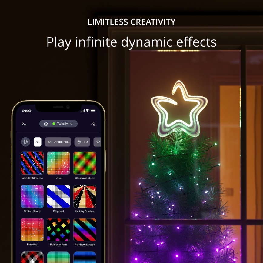 Twinkly - Stella di Natale dimmerabile a LED RGB 76xLED USB Wi-Fi