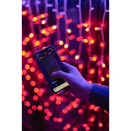 Twinkly - LED RGBW Dimmerabile per esterni Tenda natalizia CURTAIN 210xLED 6,1m IP44 Wi-Fi