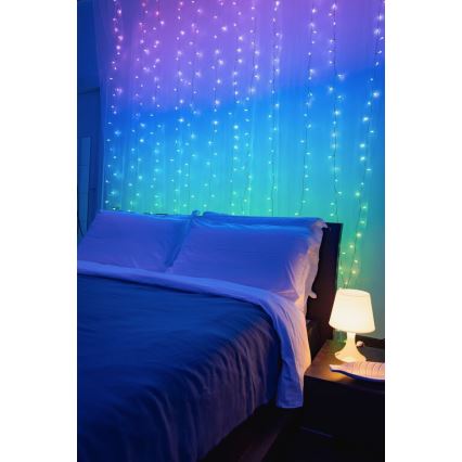 Twinkly - LED RGBW Dimmerabile per esterni Tenda natalizia CURTAIN 210xLED 6,1m IP44 Wi-Fi