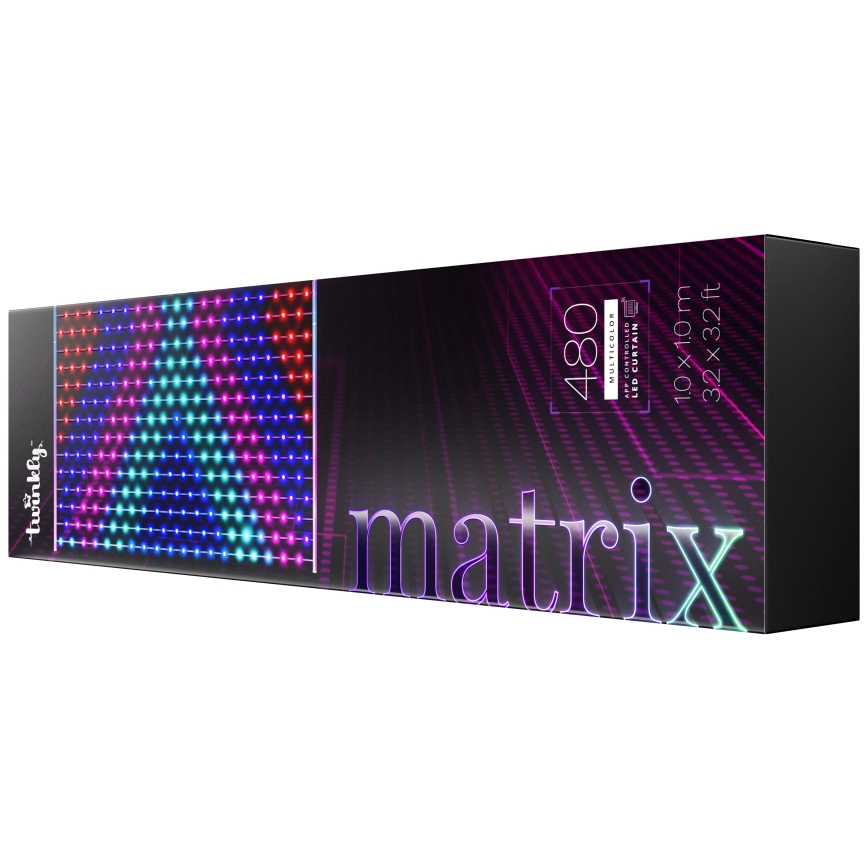 Twinkly - LED RGB Dimmerabile Tenda natalizia MATRIX 480xLED 1x1 m Wi-Fi