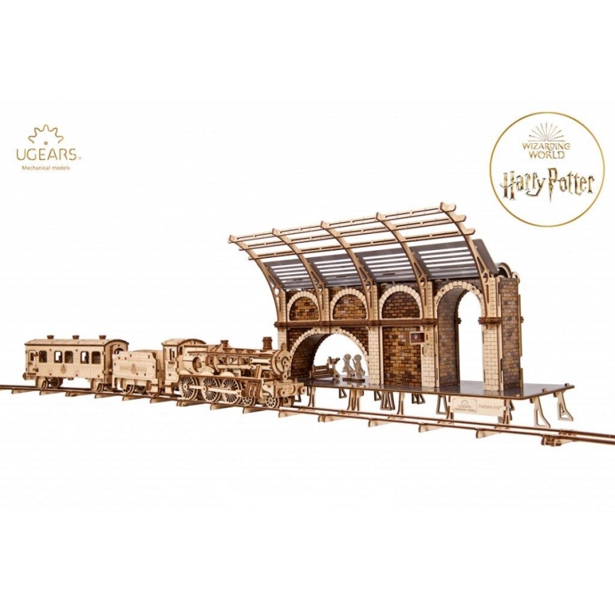 Ugears - 3D puzzle meccanico in legno Harry Potter piattaforma treno