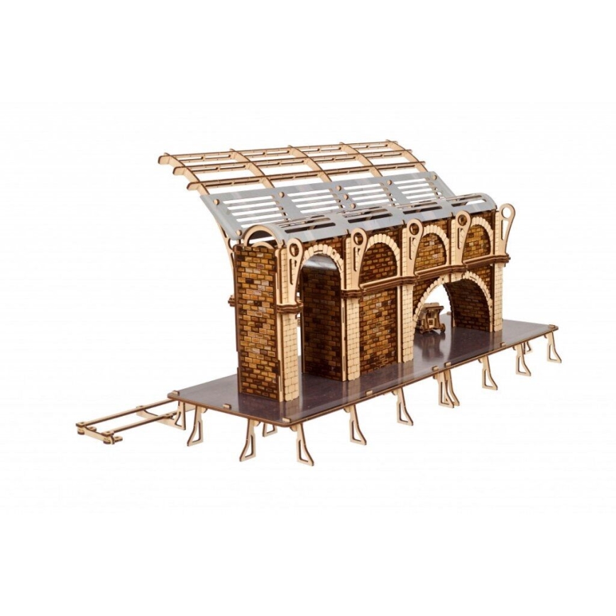 Ugears - 3D puzzle meccanico in legno Harry Potter piattaforma treno