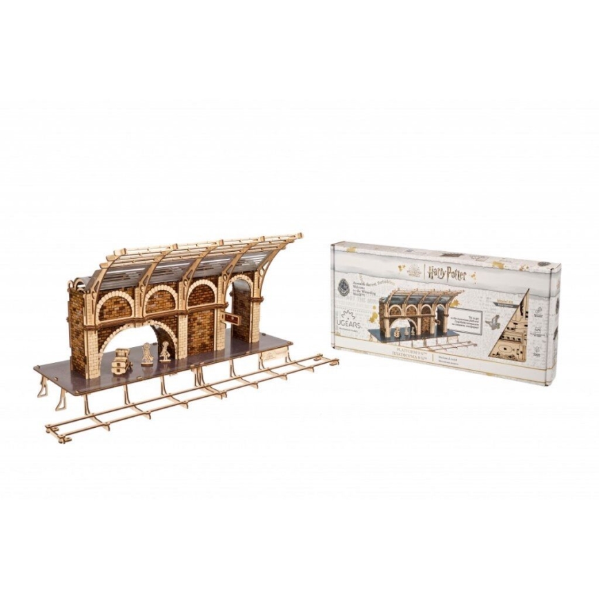 Ugears - 3D puzzle meccanico in legno Harry Potter piattaforma treno