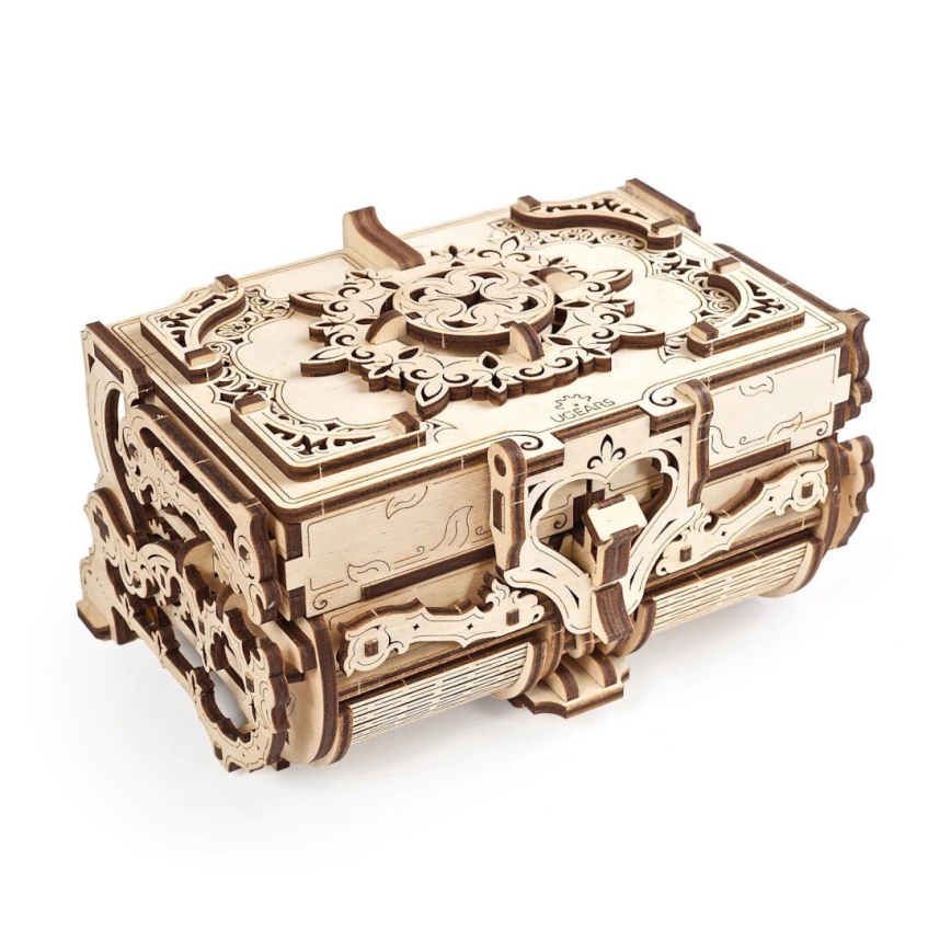 Ugears - 3D puzzle meccanico in legno Scatola di gioielli antichi