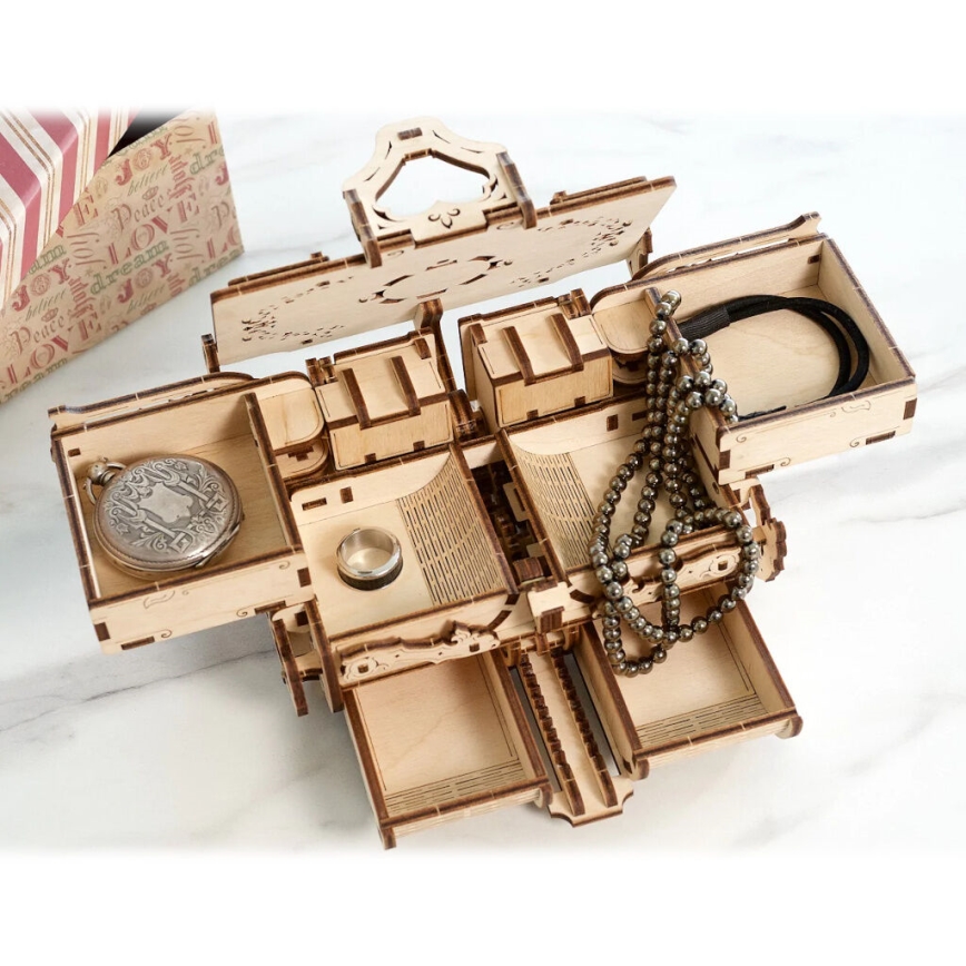 Ugears - 3D puzzle meccanico in legno Scatola di gioielli antichi