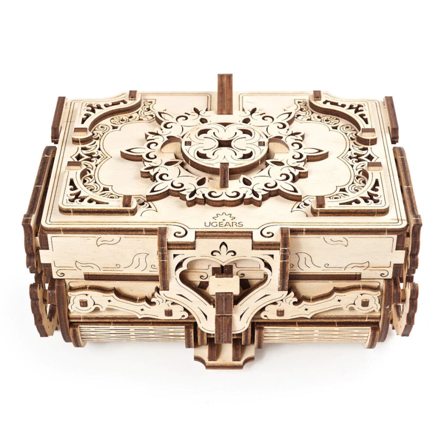 Ugears - 3D puzzle meccanico in legno Scatola di gioielli antichi