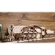 Ugears - 3D puzzle meccanico in legno V-Express locomotiva a vapore con carrello