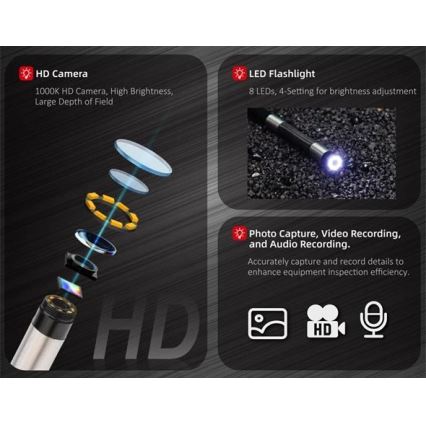 Uni-T UT663B - Endoscopio 3,7V 3000 mAh IP67 3m
