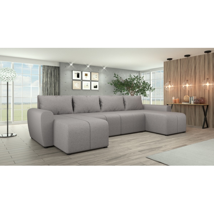 Upholstered universale folding U-shaped suite lounge NEWPORT grigio