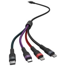 USB / USB Lightning / MicroUSB / USB-C 1,2m multicolore