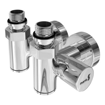 Valvole combinate per radiatore 2 pezzi cromo lucido