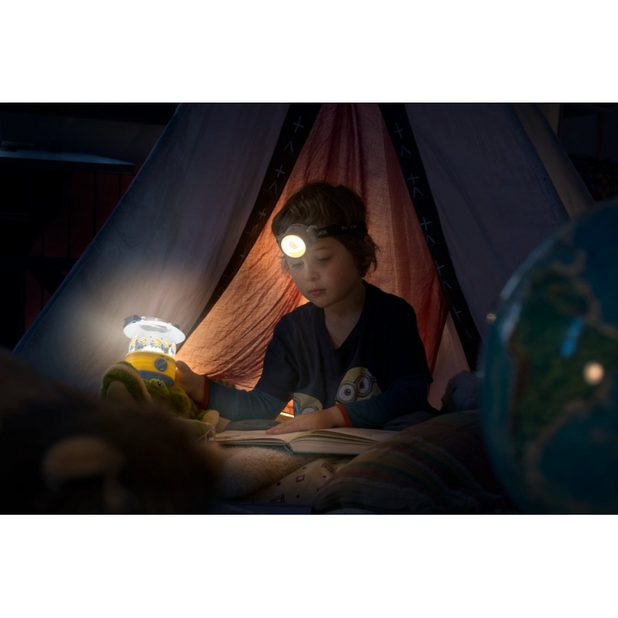 Varta 15611 - Lampada LED frontale per bambini MINIONS LED/5W/1xAAA