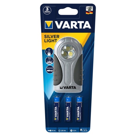 Varta 16647101421 - Torcia a mano LED SILVER LIGHT LED/3xAAA