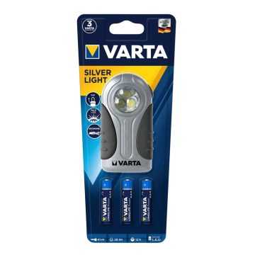 Varta 16647101421 - Torcia portatile a LED SILVER LIGHT LED/3xAAA