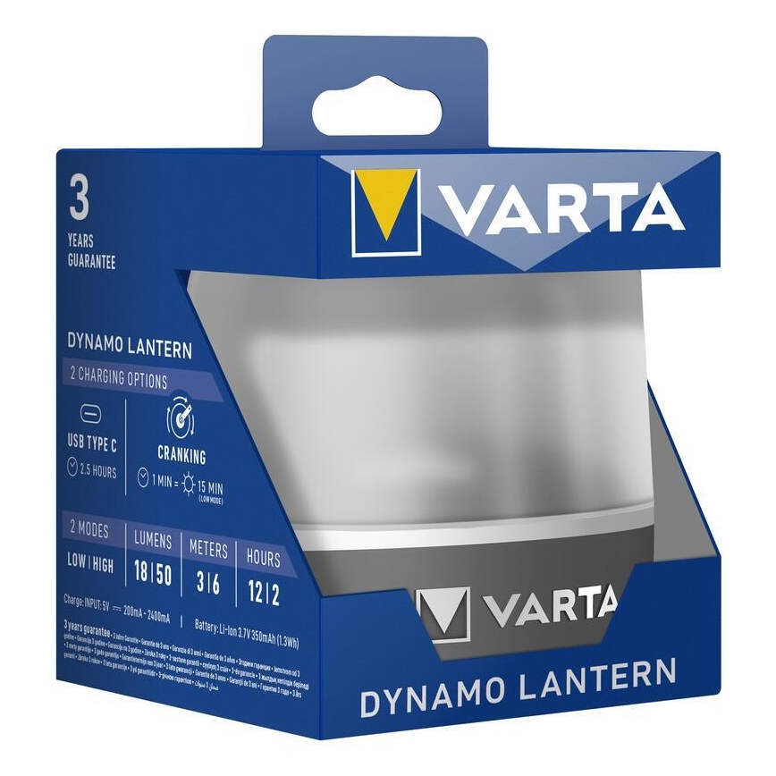 Varta 17670101111 - Luce ricaricabile a LED DYNAMO LANTERN LED/5V 350 mAh IP54