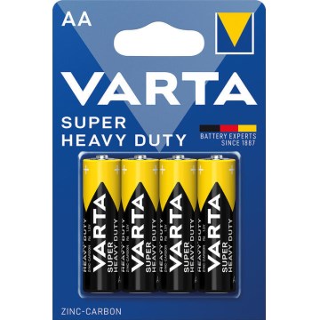 Varta 2006 - Confezione da 4 batterie zinco-carbone SUPER HEAVY DUTY AA 1,5 V