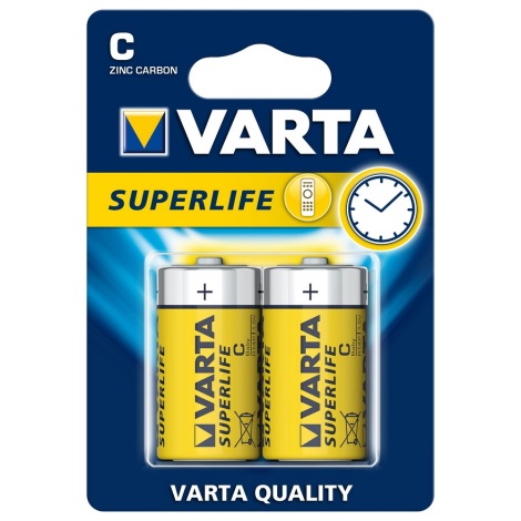 Varta 2014 - 2 Batteria a zinco-carbone SUPERLIFE C 1,5V