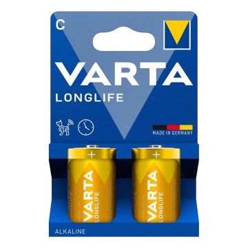 Varta 4114101422 - 2 pz Batteria alcalina LONGLIFE LR14/C 1,5V