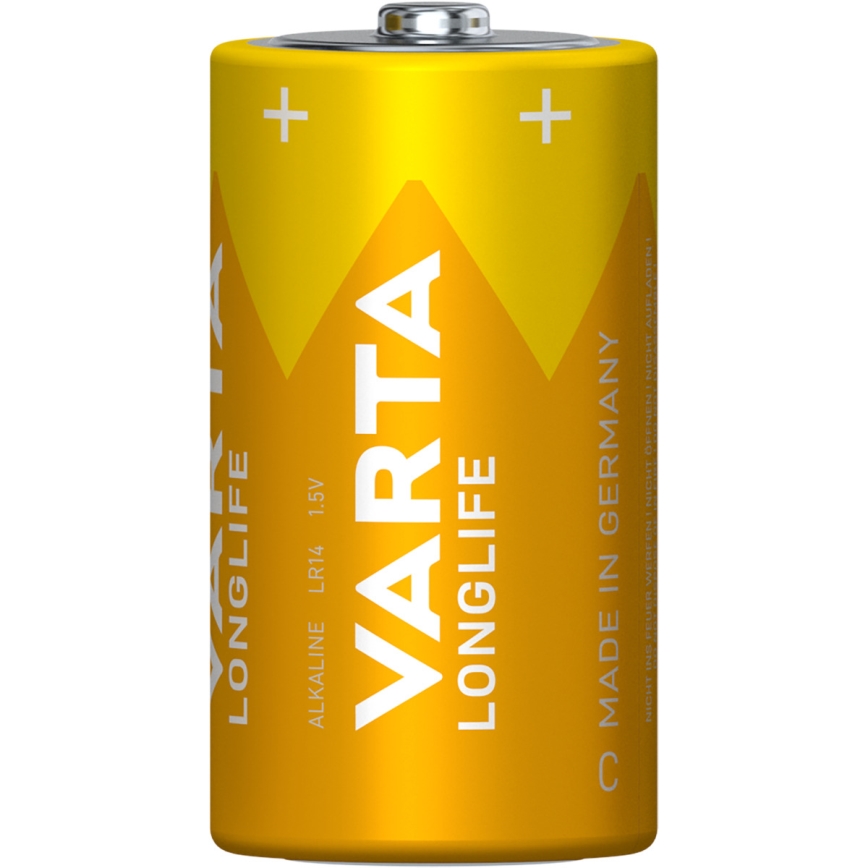 Varta 4114101422 - 2 pz Batteria alcalina LONGLIFE LR14/C 1,5V