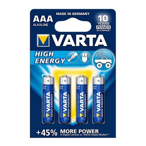 Varta 4903 - 4 pz batteria alcalina HIGH ENERGY AAA 1,5V