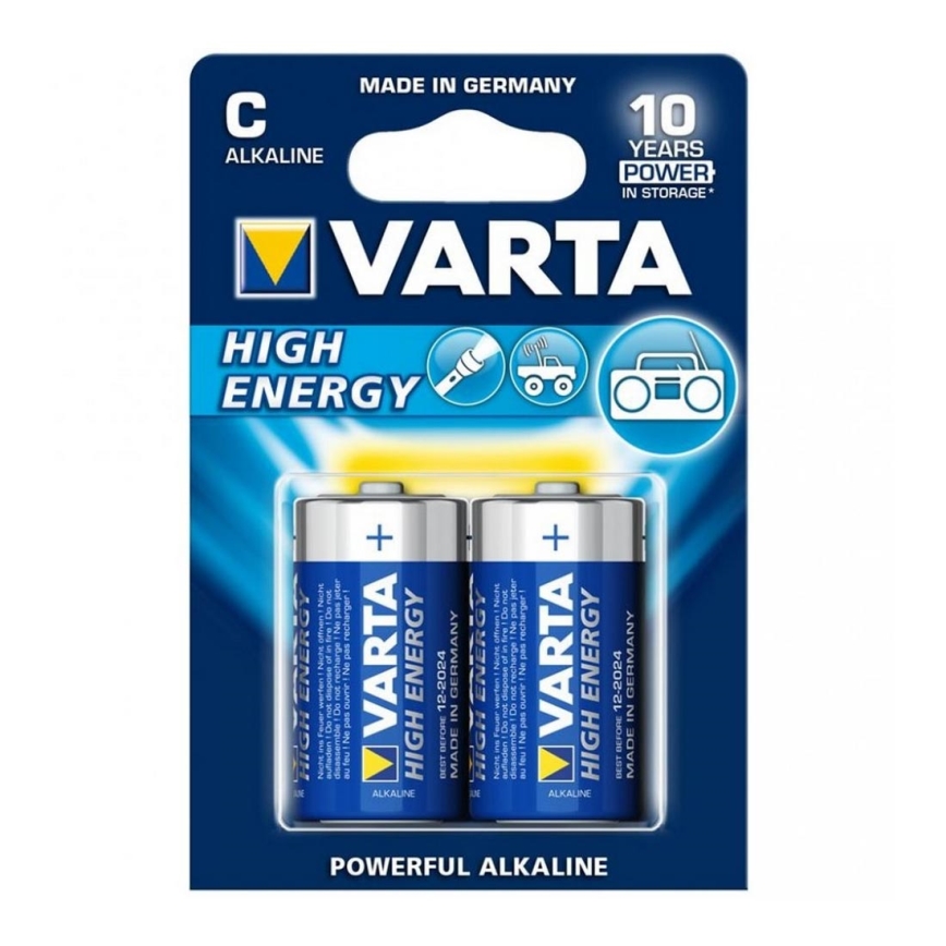 Varta 4914 - 2 pz Batteria alcalina HIGH ENERGY C 1,5V