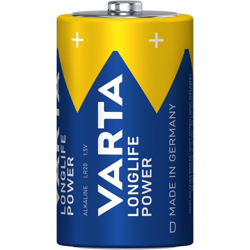 Varta 4920121422 - 2 pz Batteria alcalina LONGLIFE POWER LR20/D 1,5V