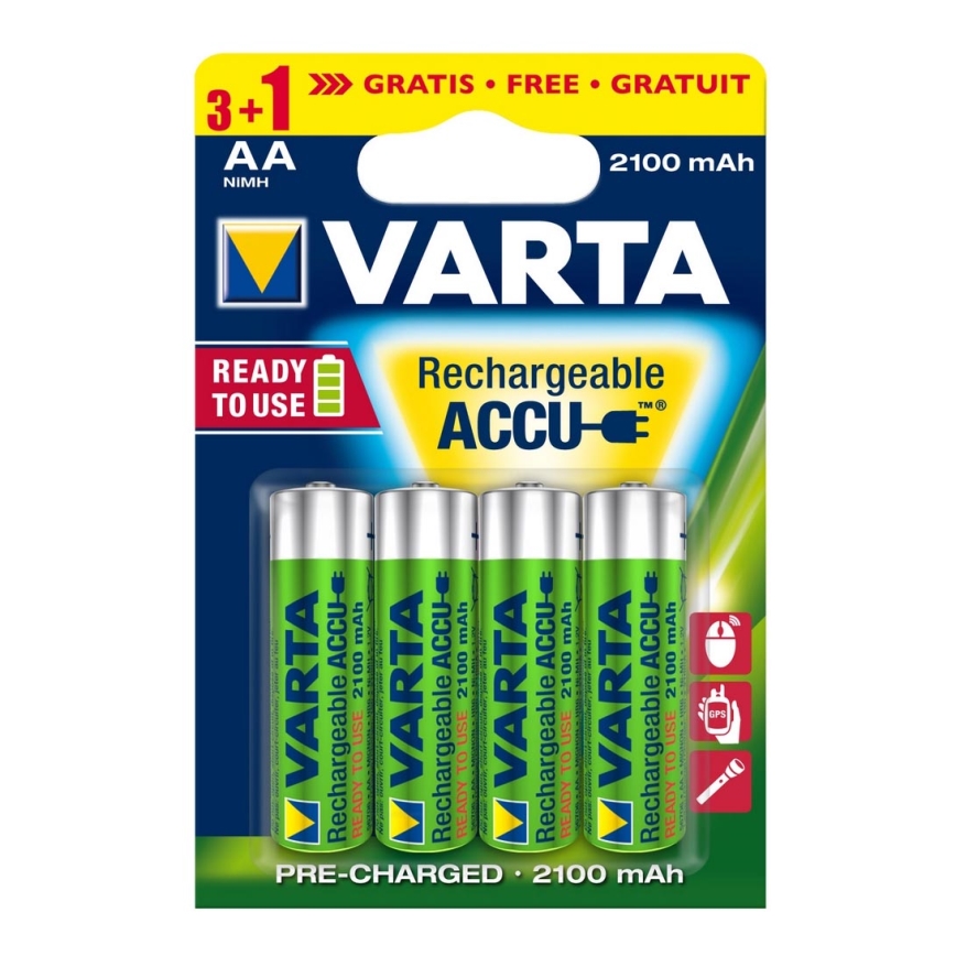 Varta 5675 - 3+1 pz Batterie ricaricabili ACCU AA Ni-MH/2100mAh/1,2V