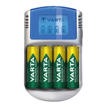 Varta 57070201451 - Caricabatterie LCD per batterie 4xAA/AAA 2600mAh 5V