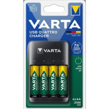 Varta 57652101451 - Caricabatterie per batterie 4xAA/AAA 2100mAh 5V