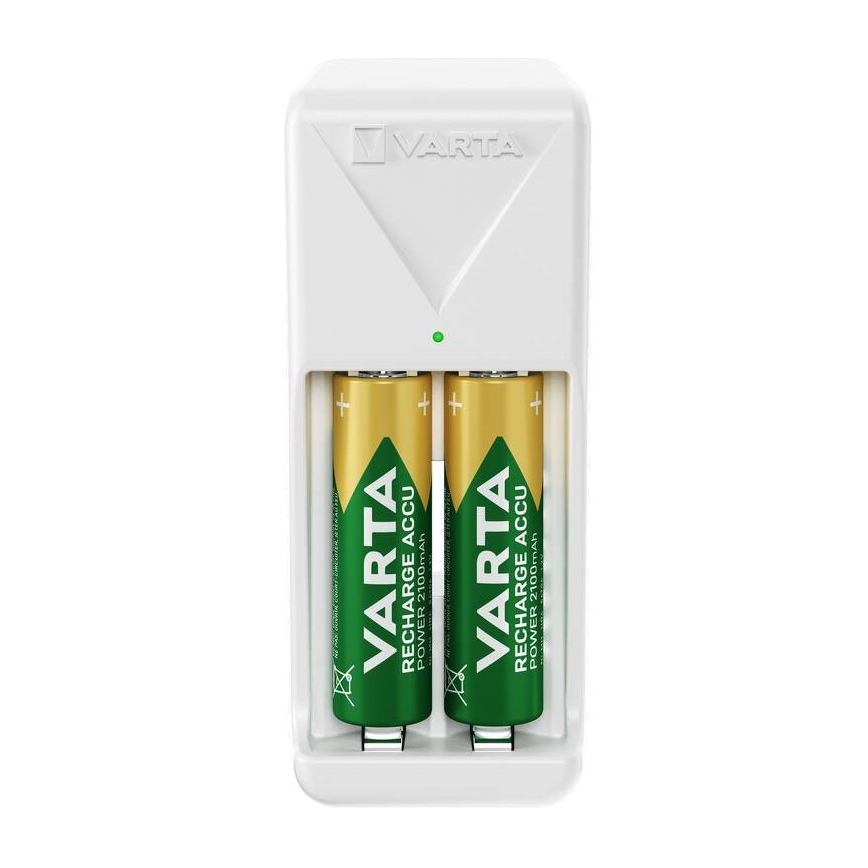 Varta 57656101401 - Caricabatterie per 2 batterie AA/AAA, 230 V
