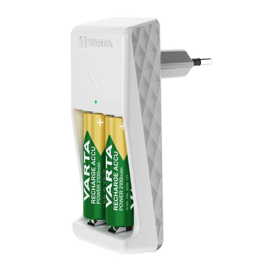 Varta 57656101401 - Caricabatterie per 2 batterie AA/AAA, 230 V