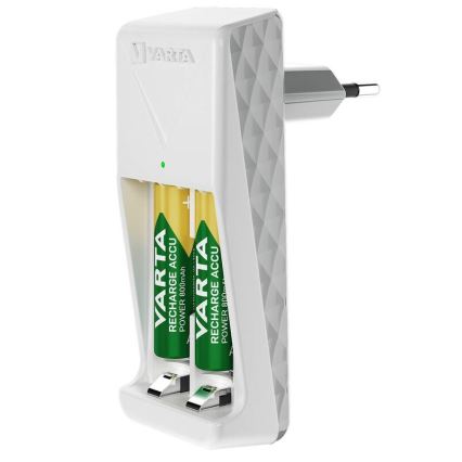 Varta 57656101451 - Caricabatterie per 2 batterie AA/AAA 2100 mAh 230V