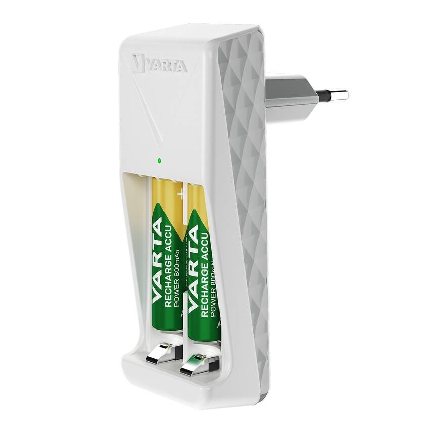 Varta 57656101451 - Caricabatterie per 2 batterie AA/AAA 2100 mAh 230V