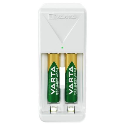 Varta 57656201421 - Caricabatterie per 2 batterie AA/AAA, 800 mAh, 230 V