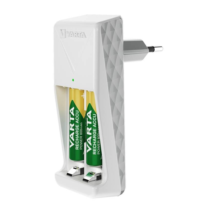 Varta 57656201421 - Caricabatterie per 2 batterie AA/AAA, 800 mAh, 230 V