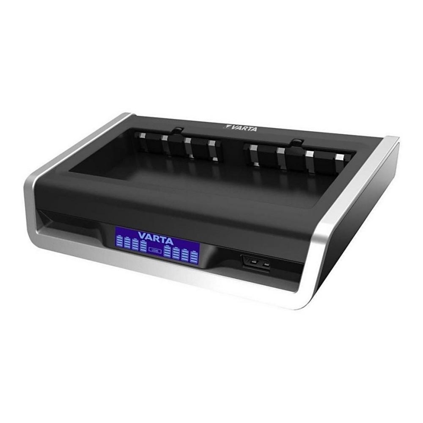 VARTA 57671 - Multi caricabatterie LCD 8xAA/AAA e ricarica USB 4 ore