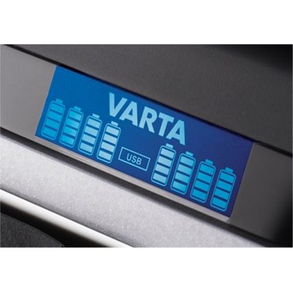 VARTA 57671 - Multi caricabatterie LCD 8xAA/AAA e ricarica USB 4 ore