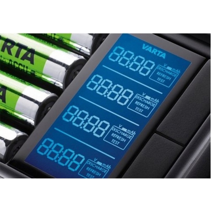 VARTA 57675 - Caricabatterie LCD Ultra fast 4xAA/AAA ricarica 15min
