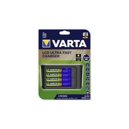 VARTA 57675 - Caricabatterie LCD Ultra fast 4xAA/AAA ricarica 15min