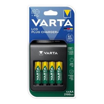 Varta 57687101441 - Caricabatterie LCD per batterie 4xAA/AAA 2100mAh 230V