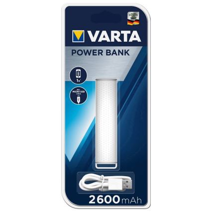 Varta 57959 - Power Bank 2600mAh/3,7V bianca