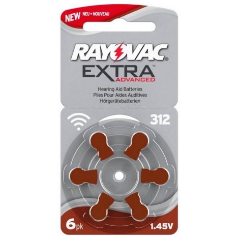 Varta Rayovac 40000 - 6 pz Batterie per apparecchi acustici 312 1,45V