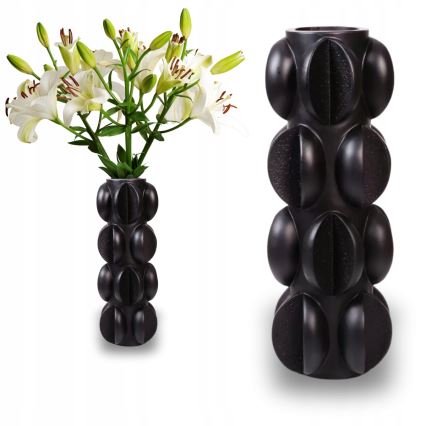 Vaso 37x15 cm resina/nero opaco