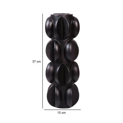 Vaso 37x15 cm resina/nero opaco