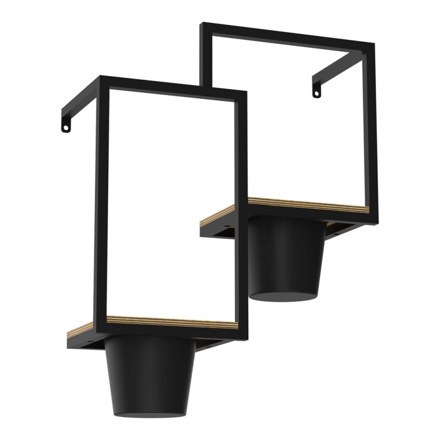 Vaso da fiori da parete 46x36 cm nero