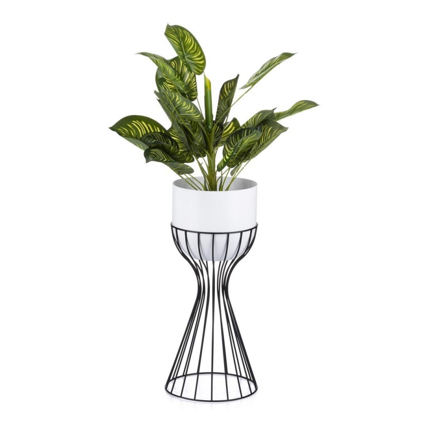 Vaso da fiori in metallo LOFT 46x20 cm nero/bianco