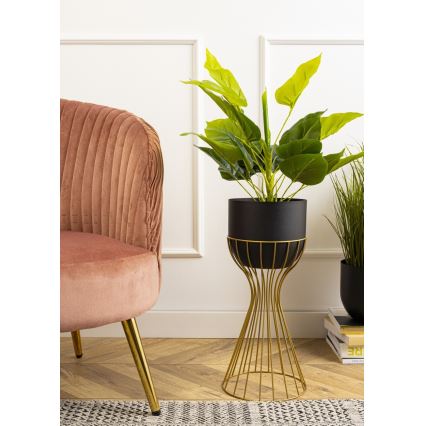 Vaso da fiori in metallo LOFT 46x20 cm oro/nero