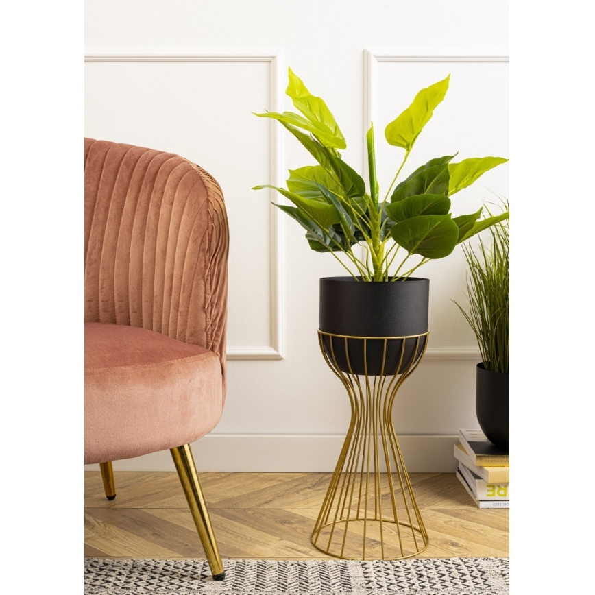 Vaso da fiori in metallo LOFT 46x20 cm oro/nero