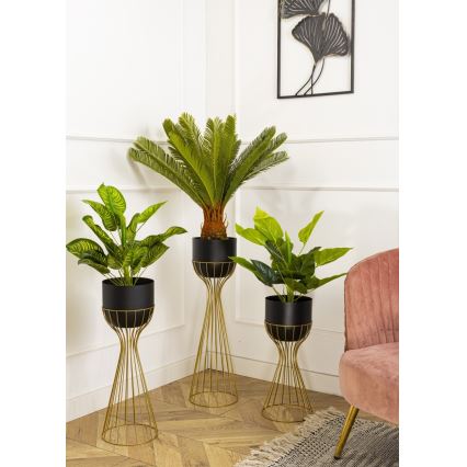 Vaso da fiori in metallo LOFT 46x20 cm oro/nero