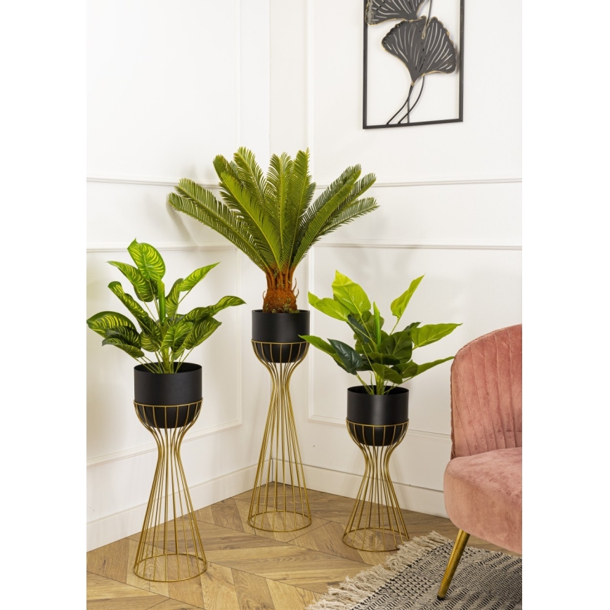 Vaso da fiori in metallo LOFT 46x20 cm oro/nero